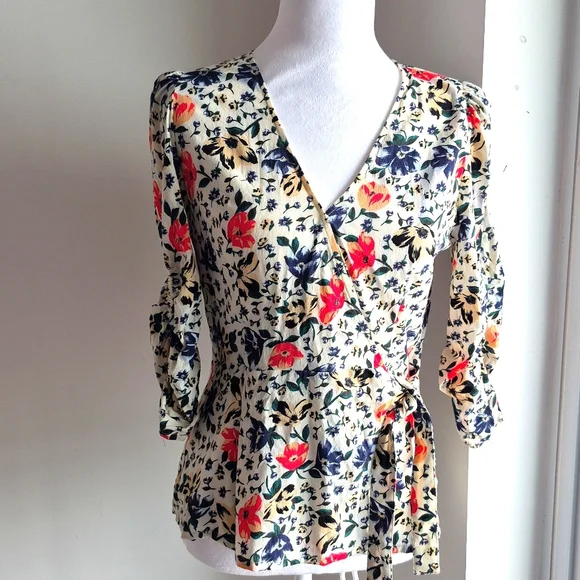 ba&sh Paco Wrap Top In Ecru Size Small - Picture 2 of 7